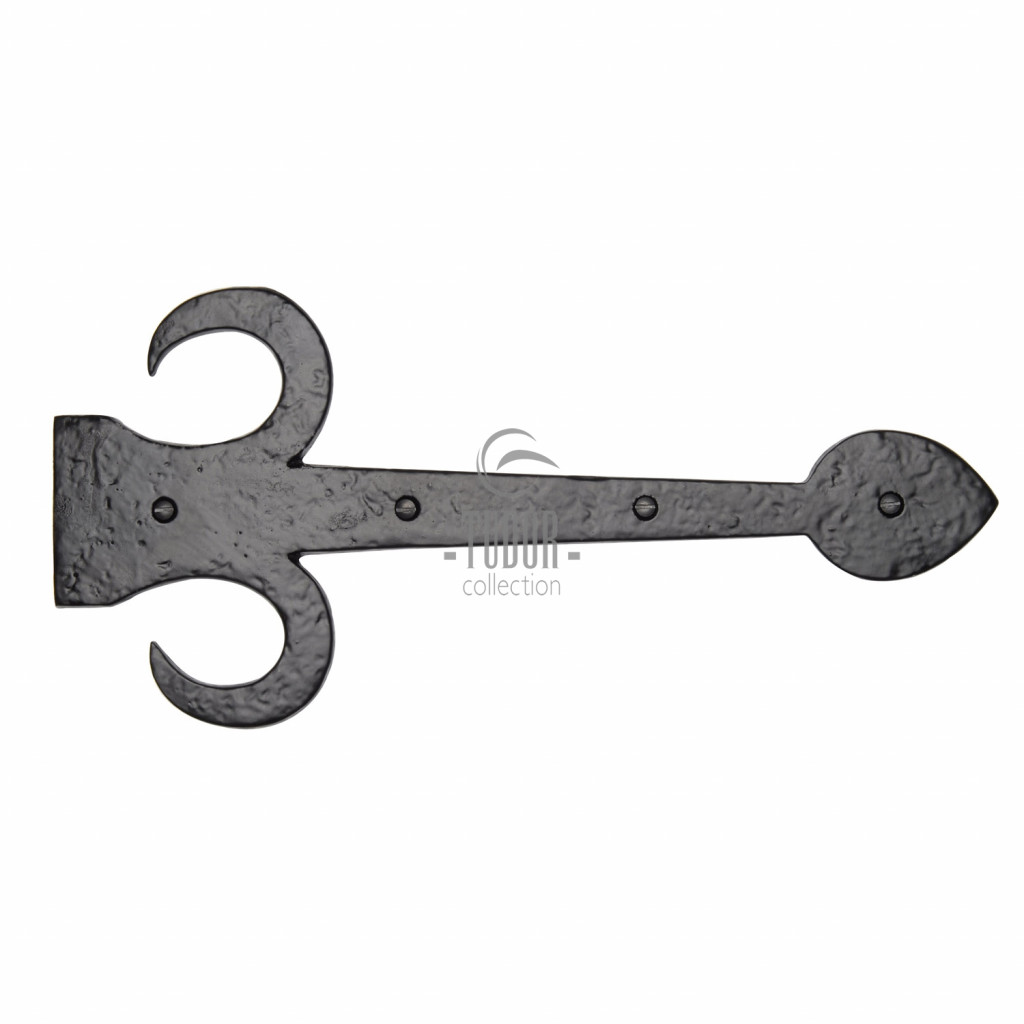 M Marcus Tudor Rustic Black Fleur-de-Lys Decorative Hinge Fronts 308mm & 381mm overall lengths available